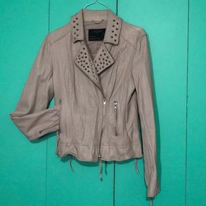 Allsaints VERGA Leather Stone Studded Jacket S12